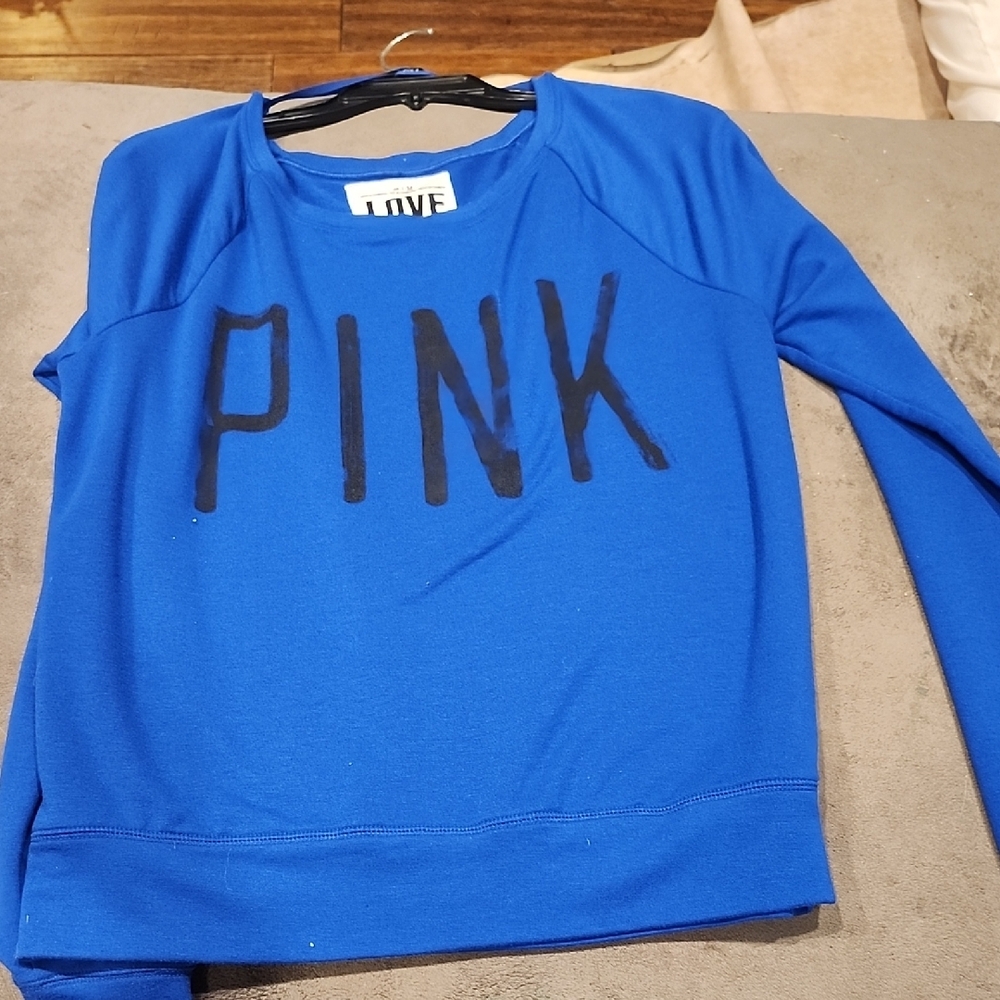 PINK Victoria's Secret Blue Long Sleeve Top